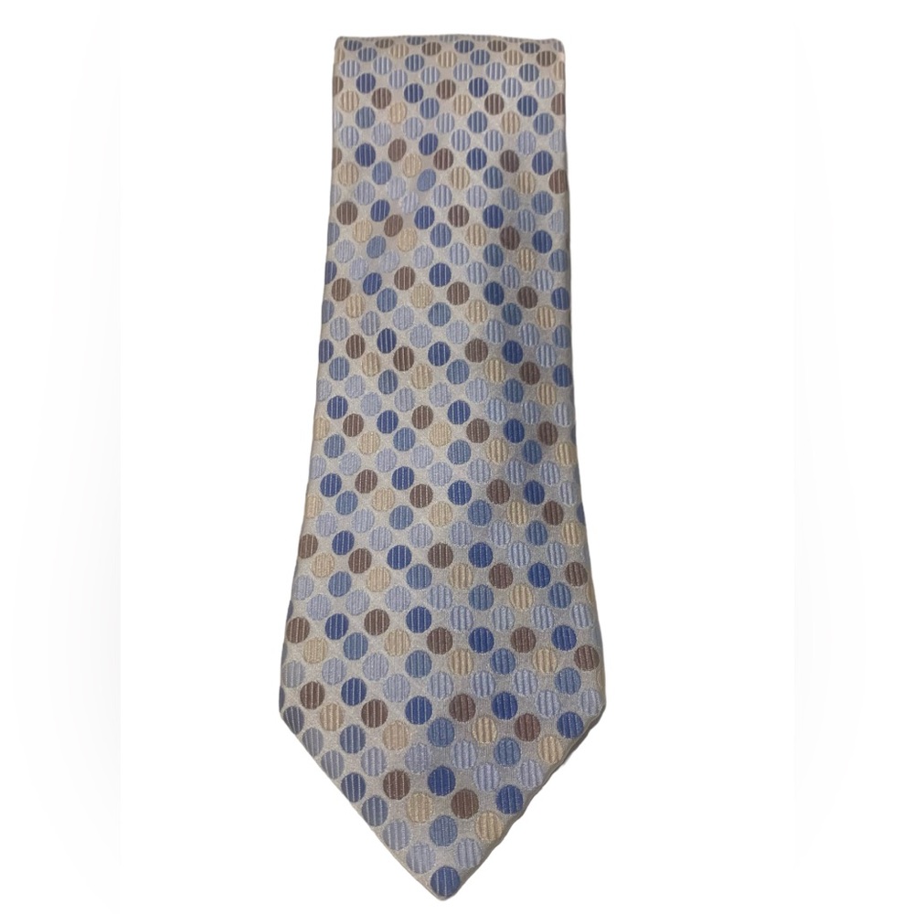 Geoffrey Beene 100% Silk Tie Necktie Men's Multicolor Polka Dot Structured59 x3”